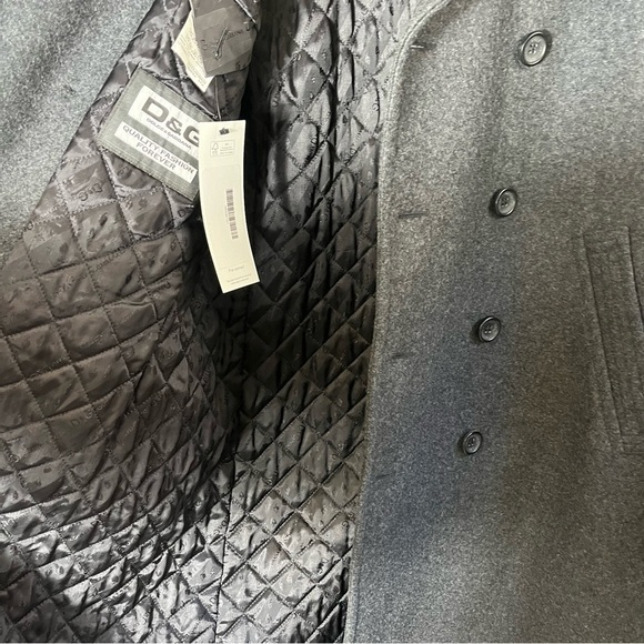 D&G x DOLCE & GABBANA Y2K Double Breasted Long Wool Coat Jacket Peacoat - Picture 11 of 15